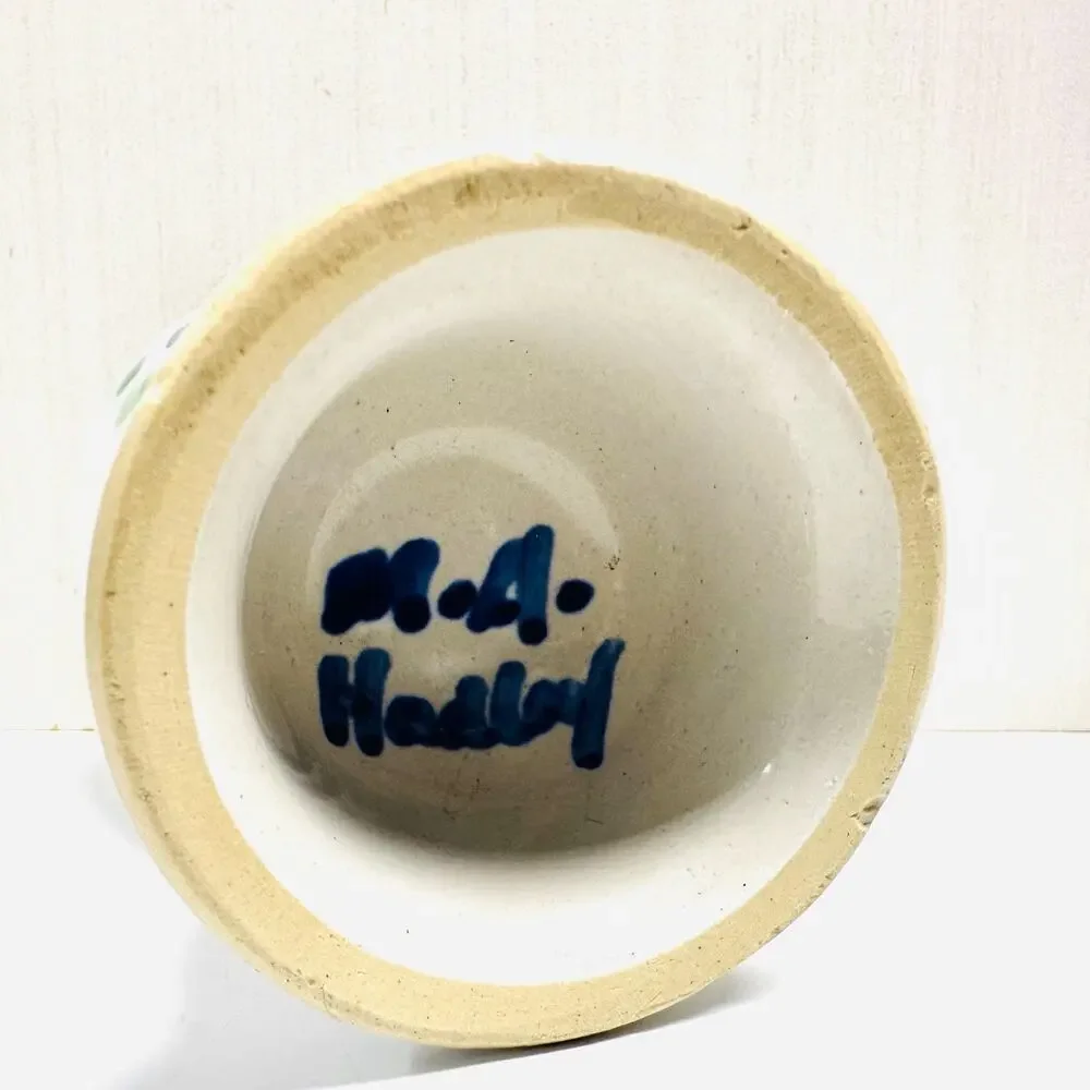 Vintage M.A. Hadley Pottery Double Egg Cup Blueberry Bouquet Pattern